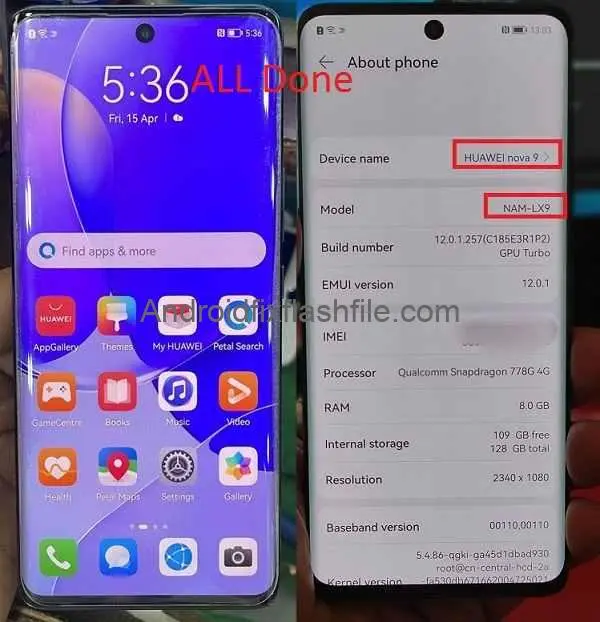 Huawei Nova 9 NAM-LX9 Flash File Huawei Nova 9 NAM-LX9 Flash File