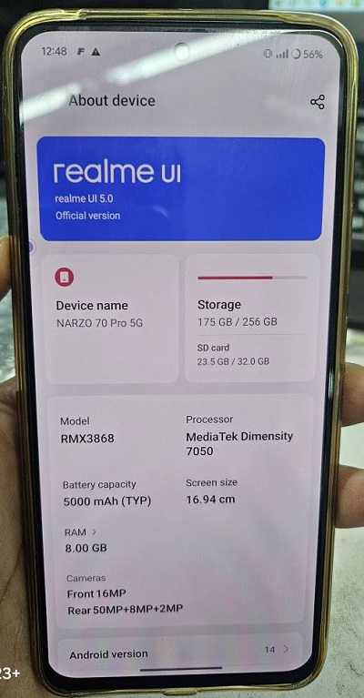 Realme Narzo 70 Pro 5G RMX3868 Region Network Unlock