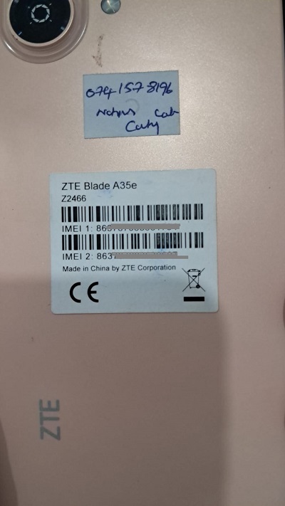 ZTE Blade A35e Z2466 Network Unlock